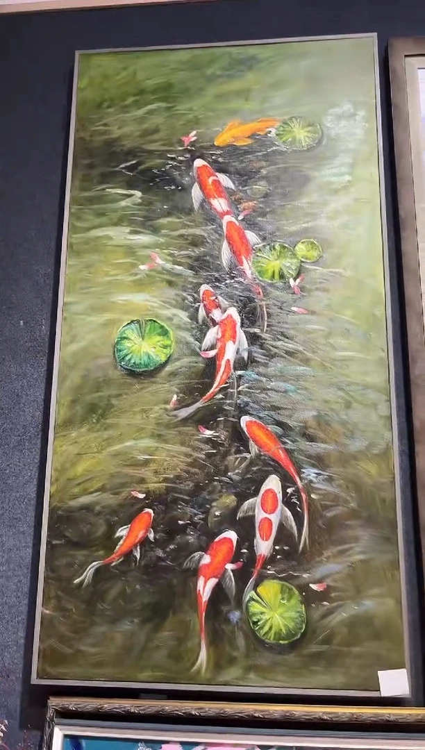 【闪购商品】油画22号80*160 锦鲤-手绘油画