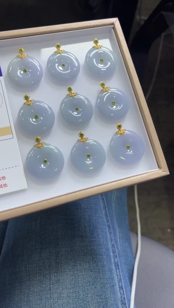 颈饰18K金镶嵌翡翠L6 /多样性发一件/配绳子