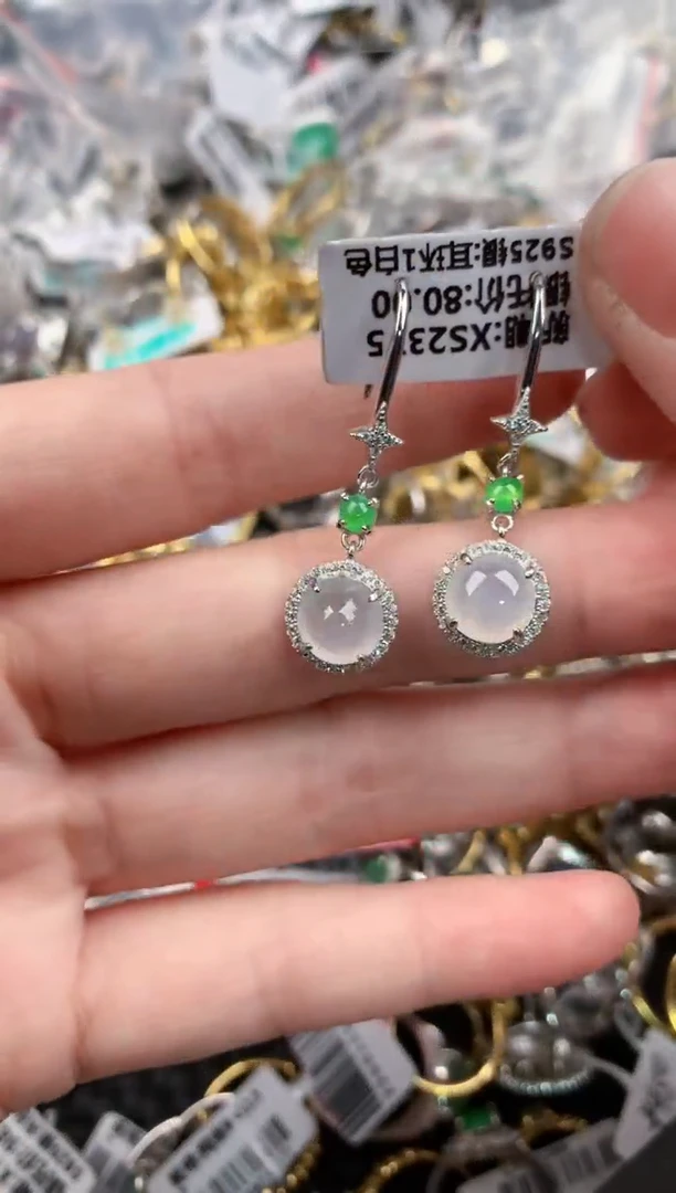 银S925镶嵌戒指翡翠666           1