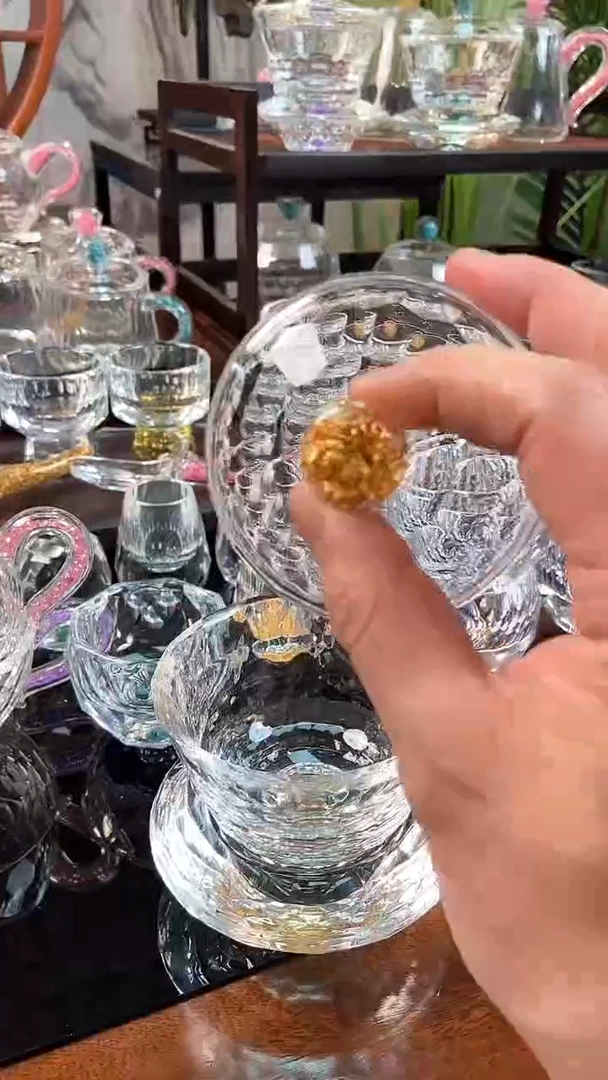 【闪购商品】盖碗玺宴新款水晶盖碗金箔