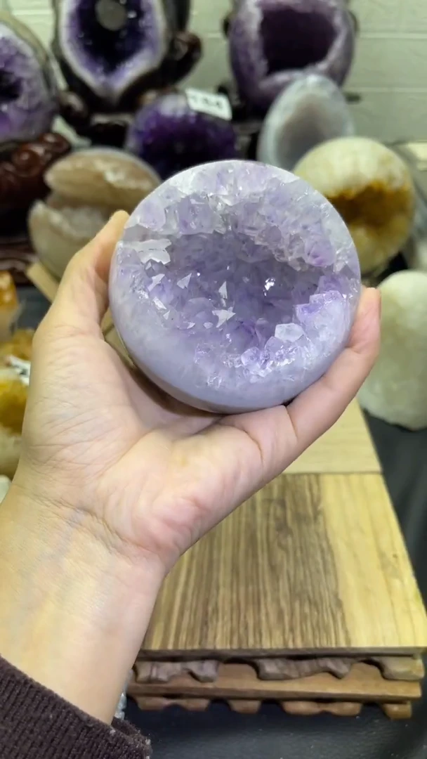 未镶嵌大型摆件（非配饰）紫晶222号开口笑