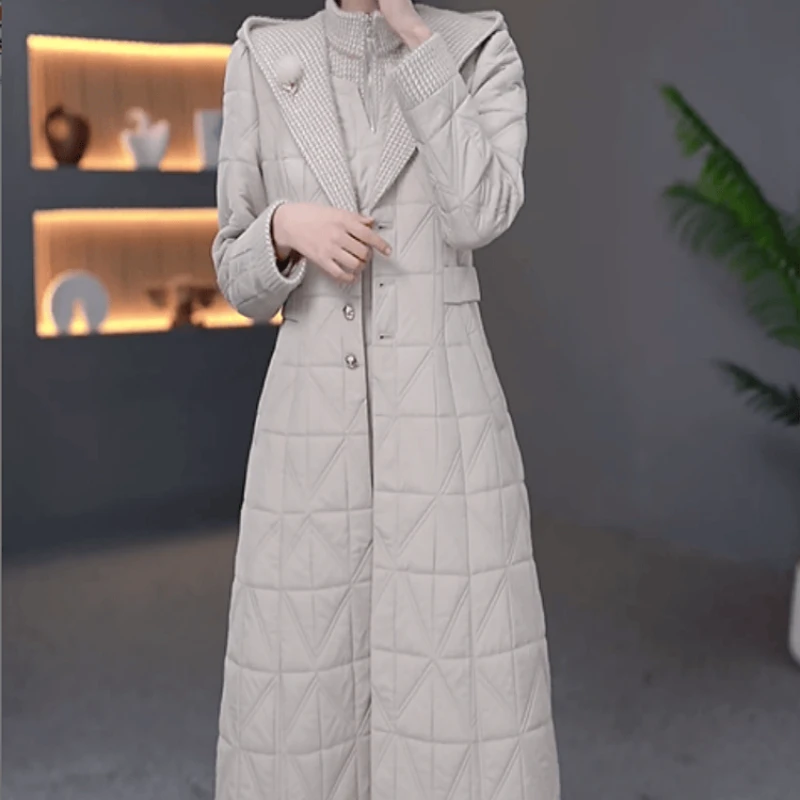 B885【风衣外套+连衣裙】2025冬季新款保暖加厚内胆高级感套装裙