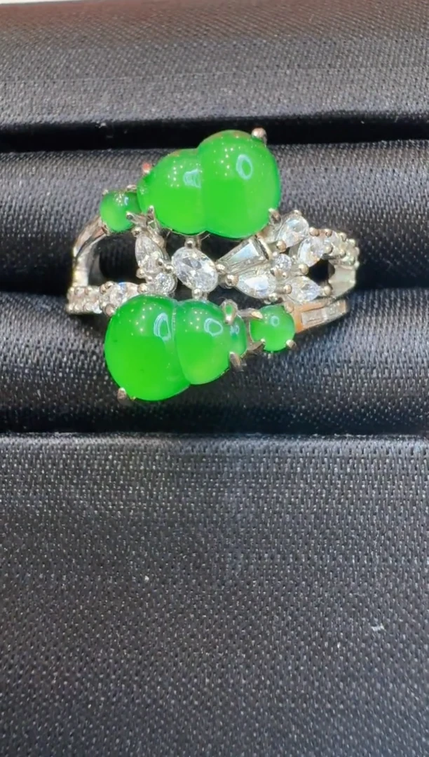 银S925镶嵌戒指翡翠多样性团购发一件