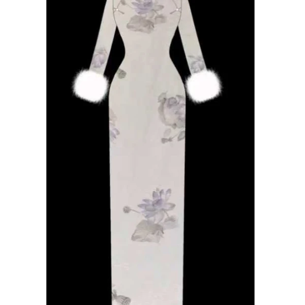 【尔尔古典美学】复古新中式旗袍【荷烟】秋冬修身中国风