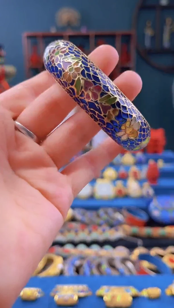 非遗景泰蓝手镯 脱胎 53-59 宝蓝