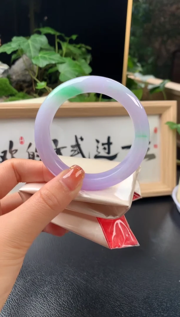未镶嵌手镯翡翠春彩正圈57+