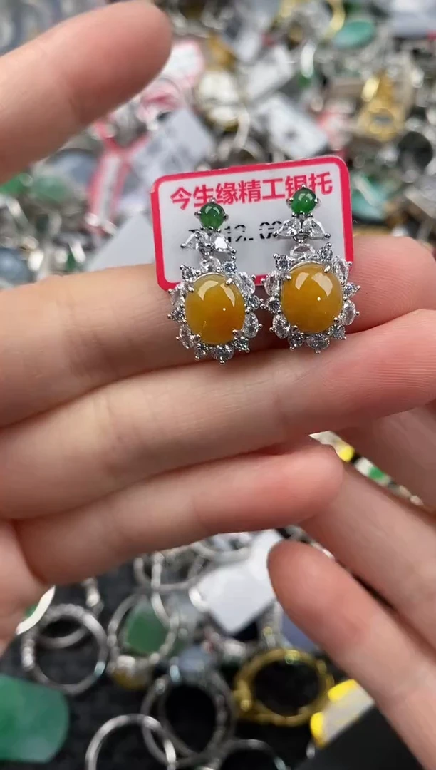 银S925镶嵌戒指翡翠222                5