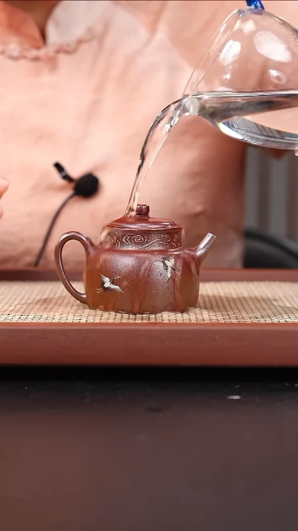 茶壶紫砂红皮龙柴烧言心140cc