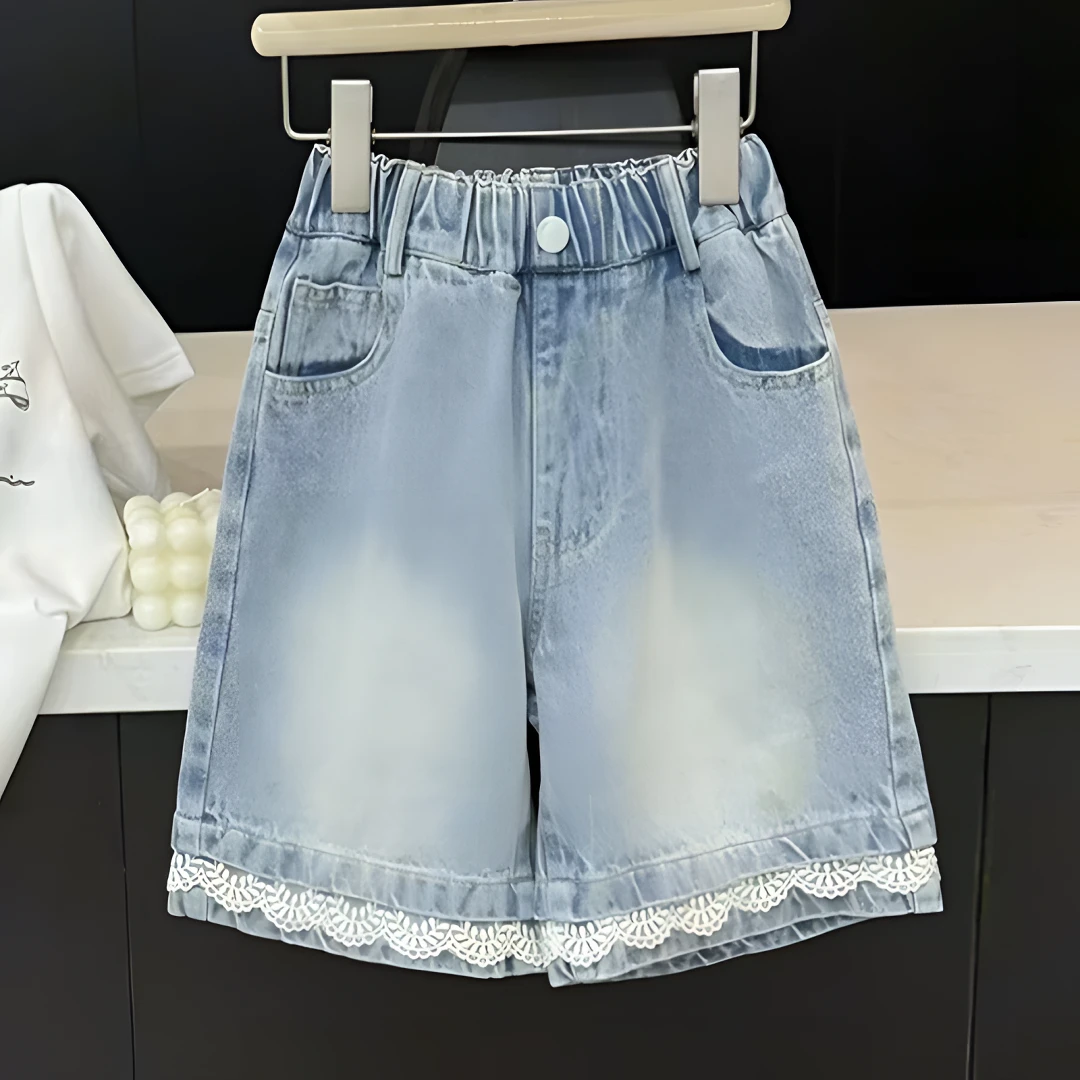 男童女童牛仔裤夏季新款韩版中大童宽松版休闲五分裤洋气百搭短裤