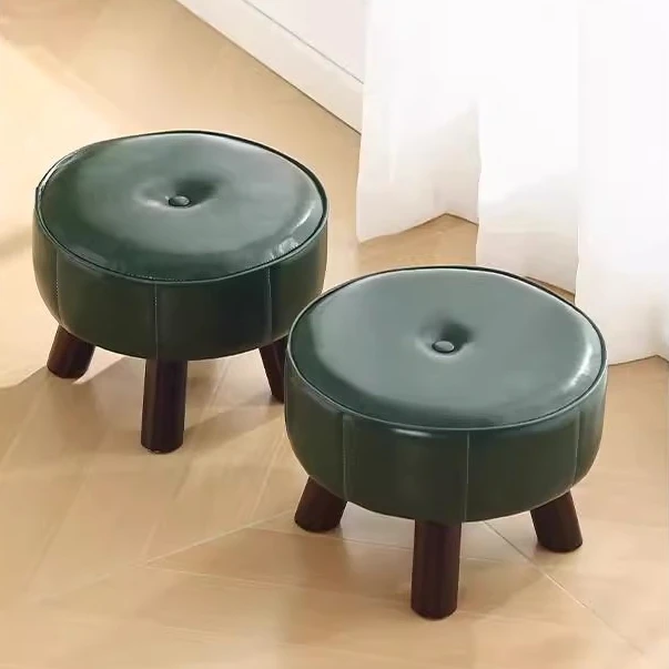 时尚软包南瓜凳家用客厅矮凳简约换鞋凳创意脚踏小板凳沙发凳