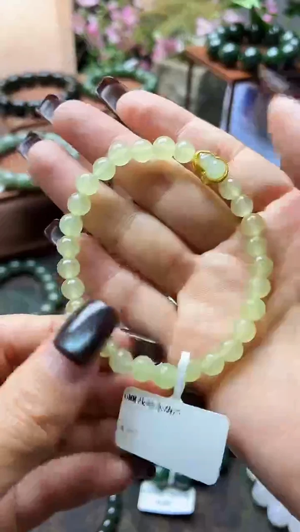 未镶嵌手链和田玉（糖玉）冰晴水葫芦6MM