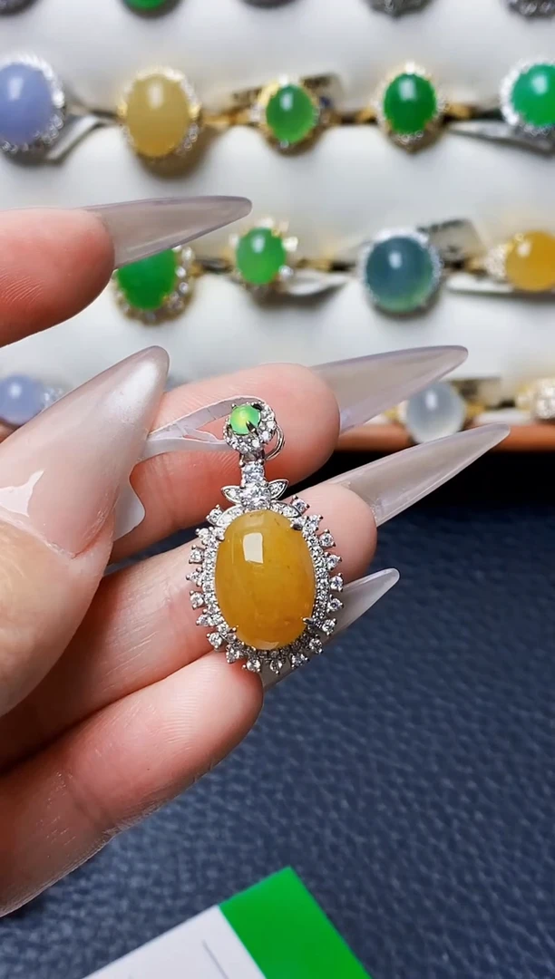 银S925镶嵌戒指翡翠7019