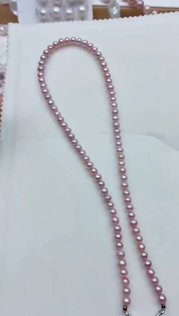 淡水珍珠银S925镶嵌项链非无暇