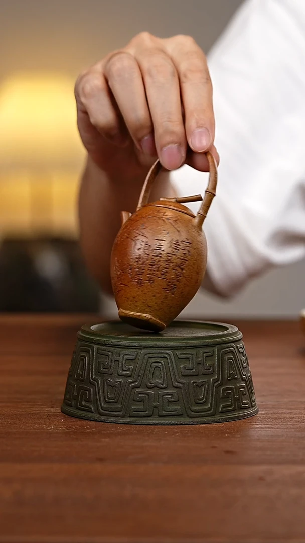 茶壶紫砂松筠提梁