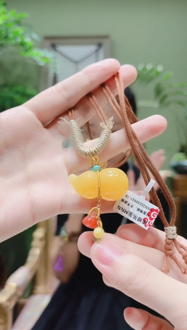 琥珀颈饰未镶嵌蜜蜡绳编项链MNN0921-19多样性发货