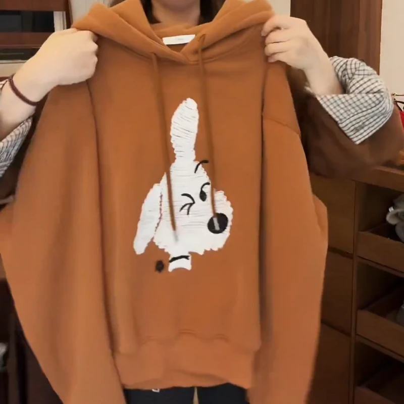 【wink小狗】 韩风冬季加绒加厚连帽卫衣女百搭洋气LK2507847