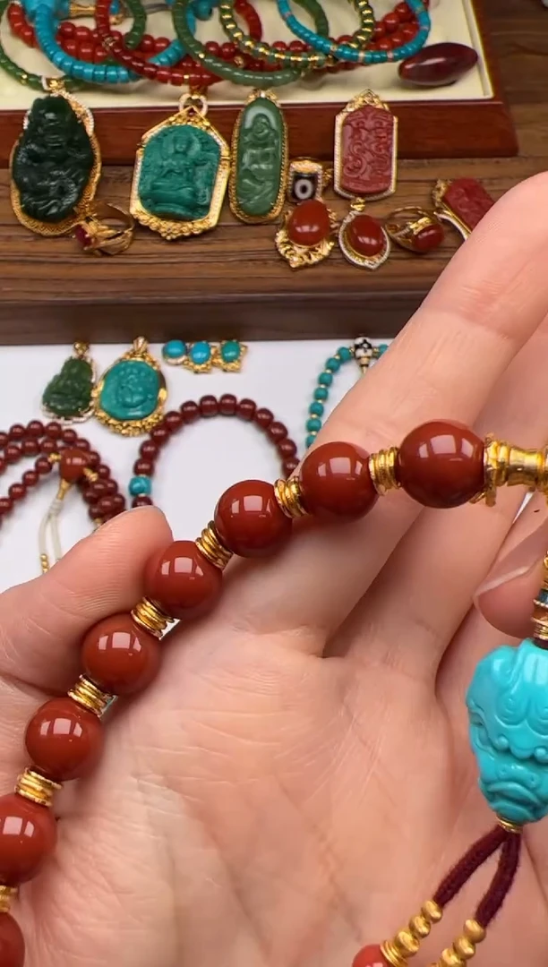 18K金镶嵌手串手串南红玛瑙星***~手串手串