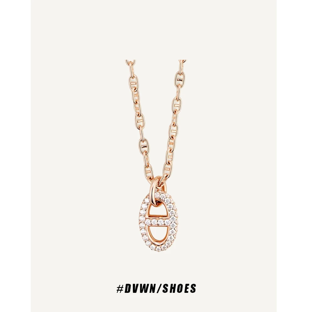 铜合金项链 【猪鼻子系列】猪鼻子镶钻项链吊坠项链