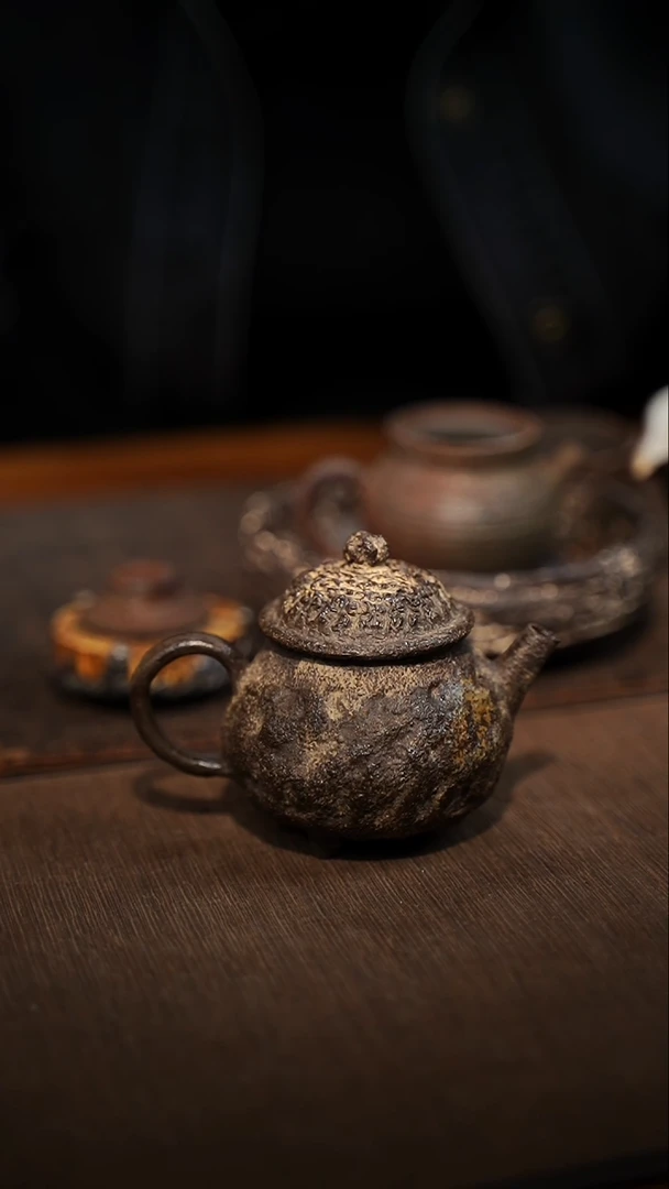 全手工制作  南蛮三足后手壶