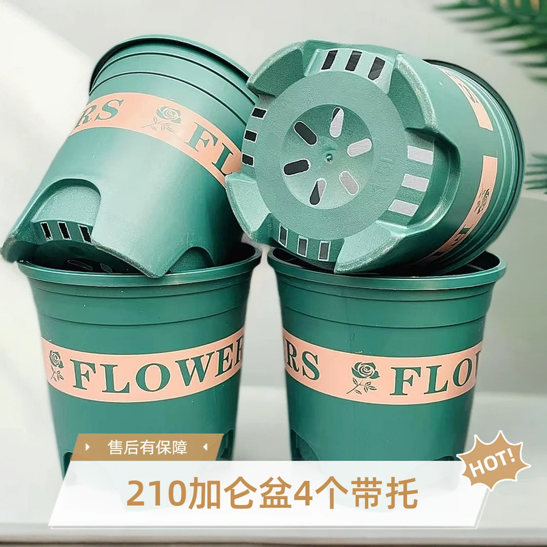 （4个盆带托）加厚2加仑盆口径21厘米高度21厘米