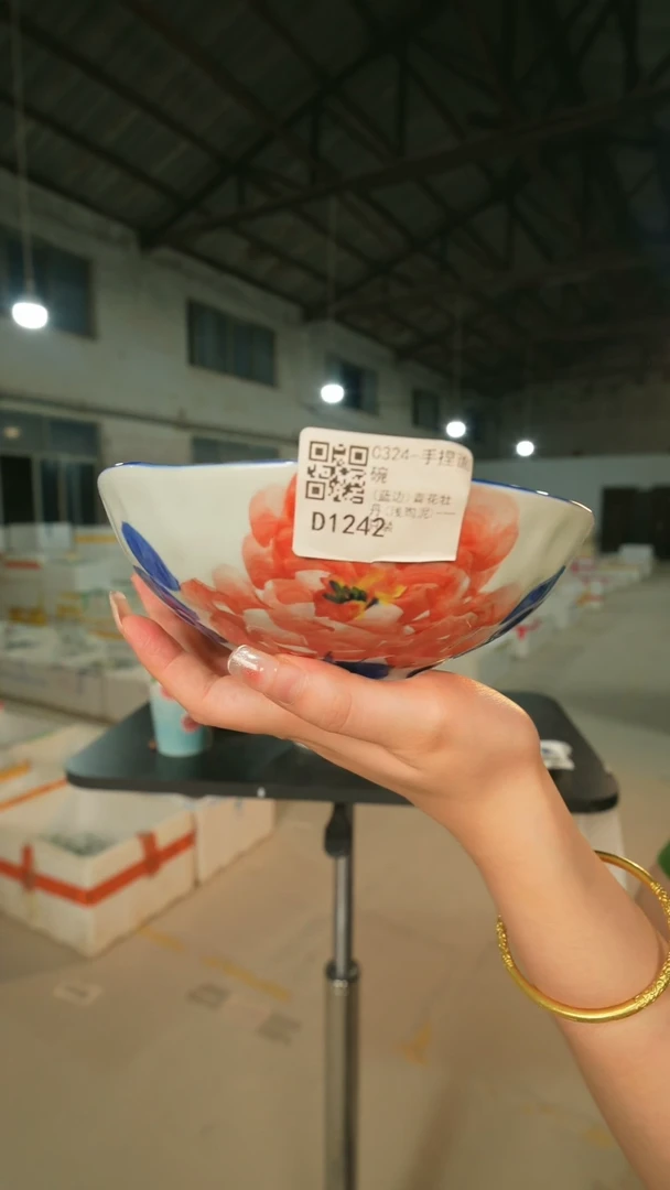 碗景德镇高温釉下手绘陶瓷