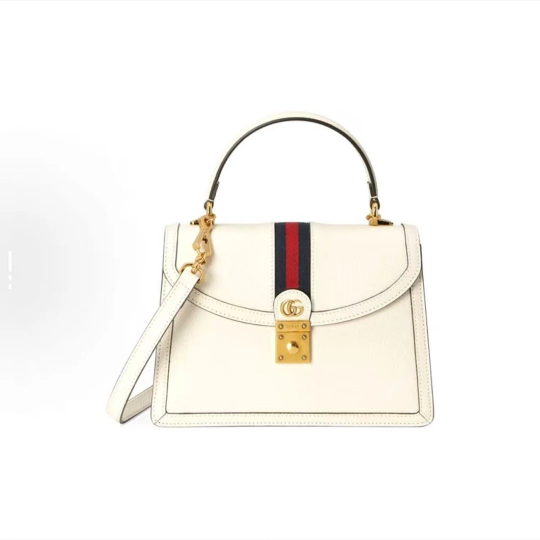 99新 GUCCI/古驰 思斯专属 古驰白色邮差单肩包 THHZ2449