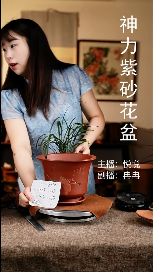 紫砂花盆花卉工艺8010+z