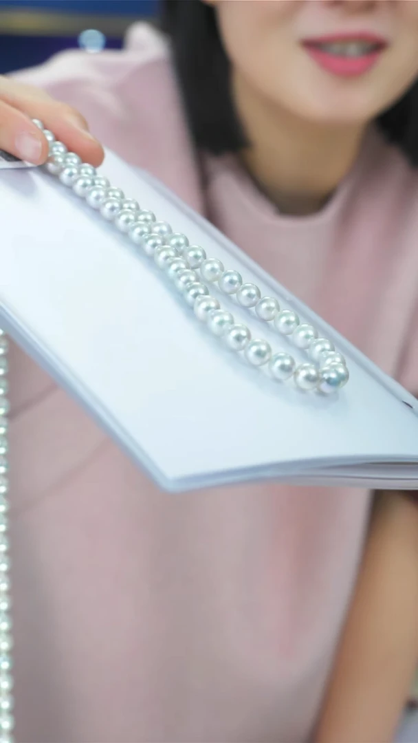 未镶嵌丨海水珍珠8-9mm真多麻吉尔德大证珍珠项链@@EZ072