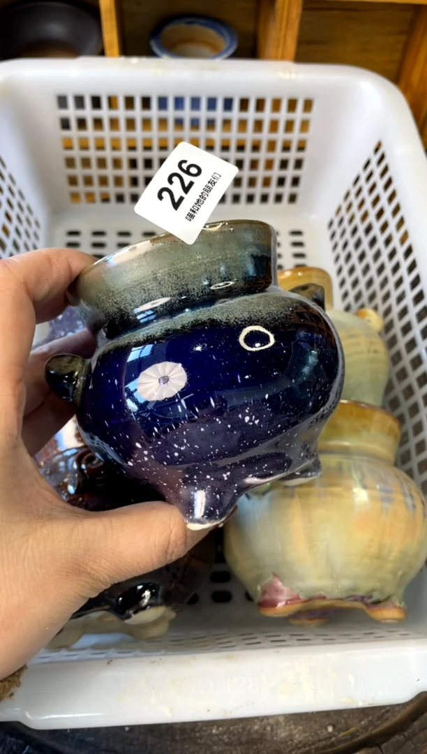 【闪购商品】陶226 内口7【喵喵团圆多肉盆】