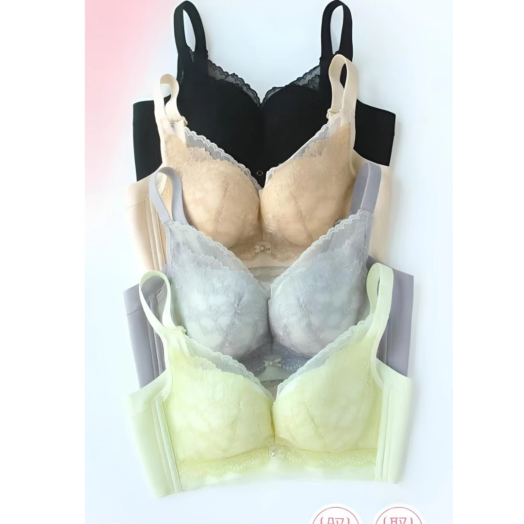 品牌奴无痕内衣显大蕾丝文胸女士罩性感夏季适合小胸防滑无钢圈