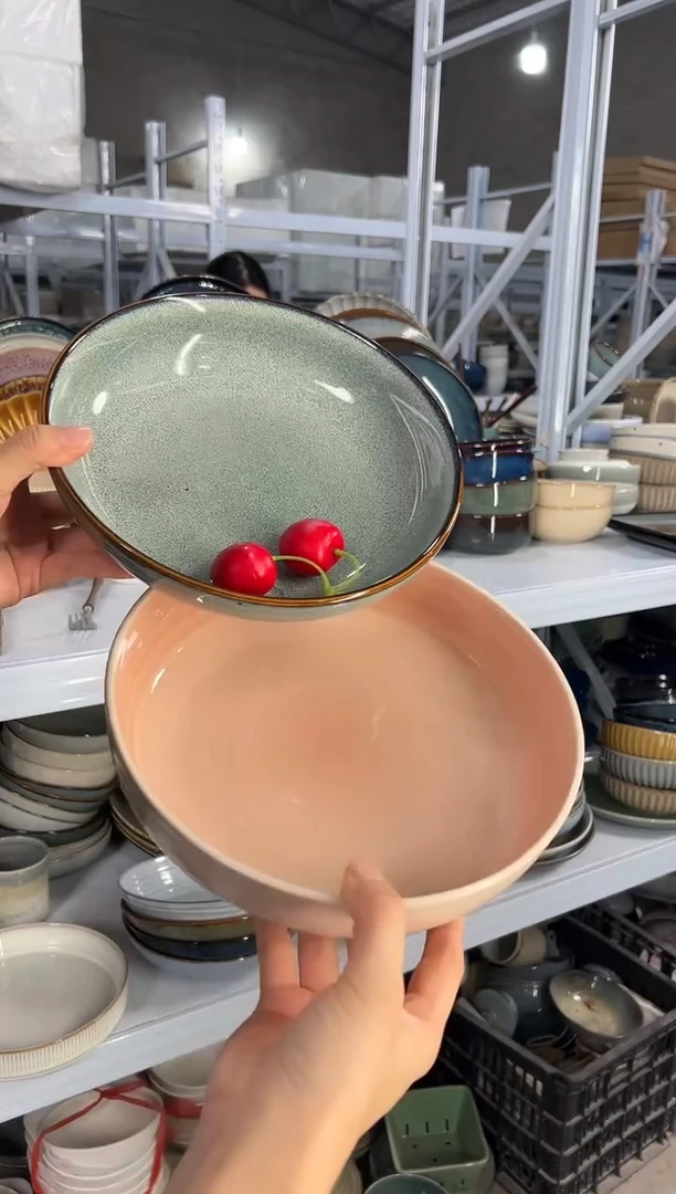 陶瓷外贸尾货瑕疵满20包邮X2 深盘