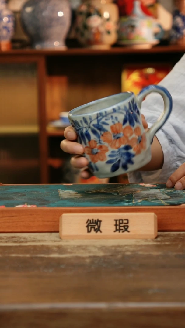 瓷片景德镇纯手工釉下彩精品茶具水杯