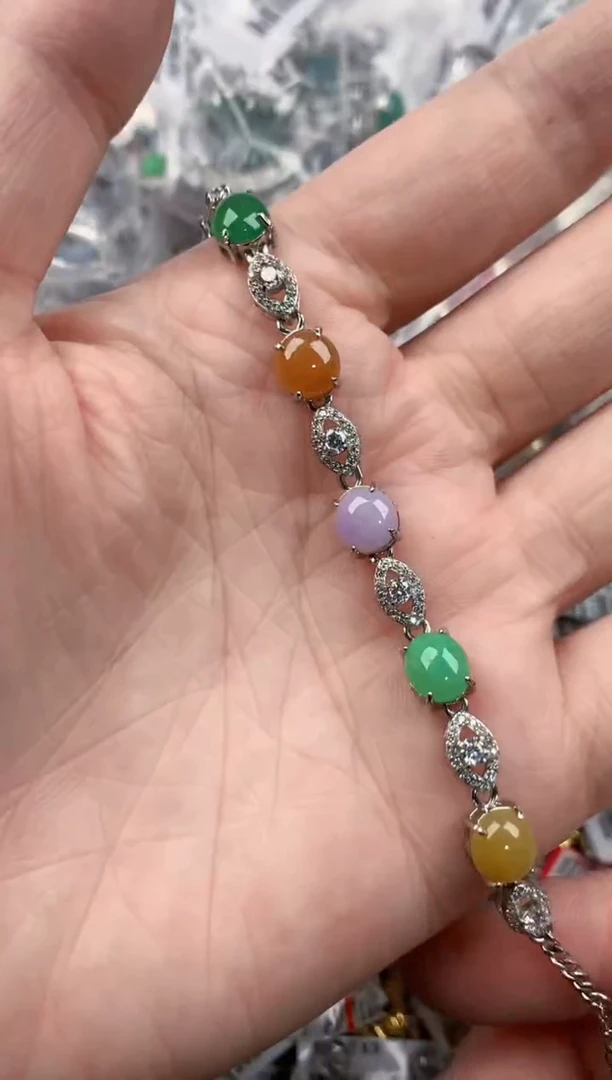 银S925镶嵌戒指翡翠6666----5