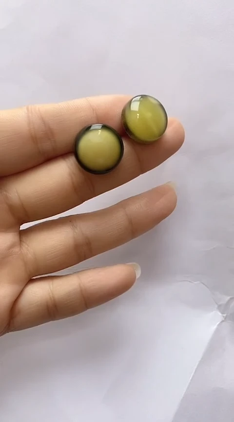 【闪购商品】琥珀裸石银S925镶嵌琥珀耳钉