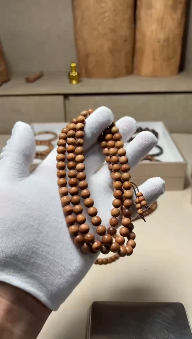 檀香木手串/手链老山檀香0.8/108顺纹黑肉瑕疵福利