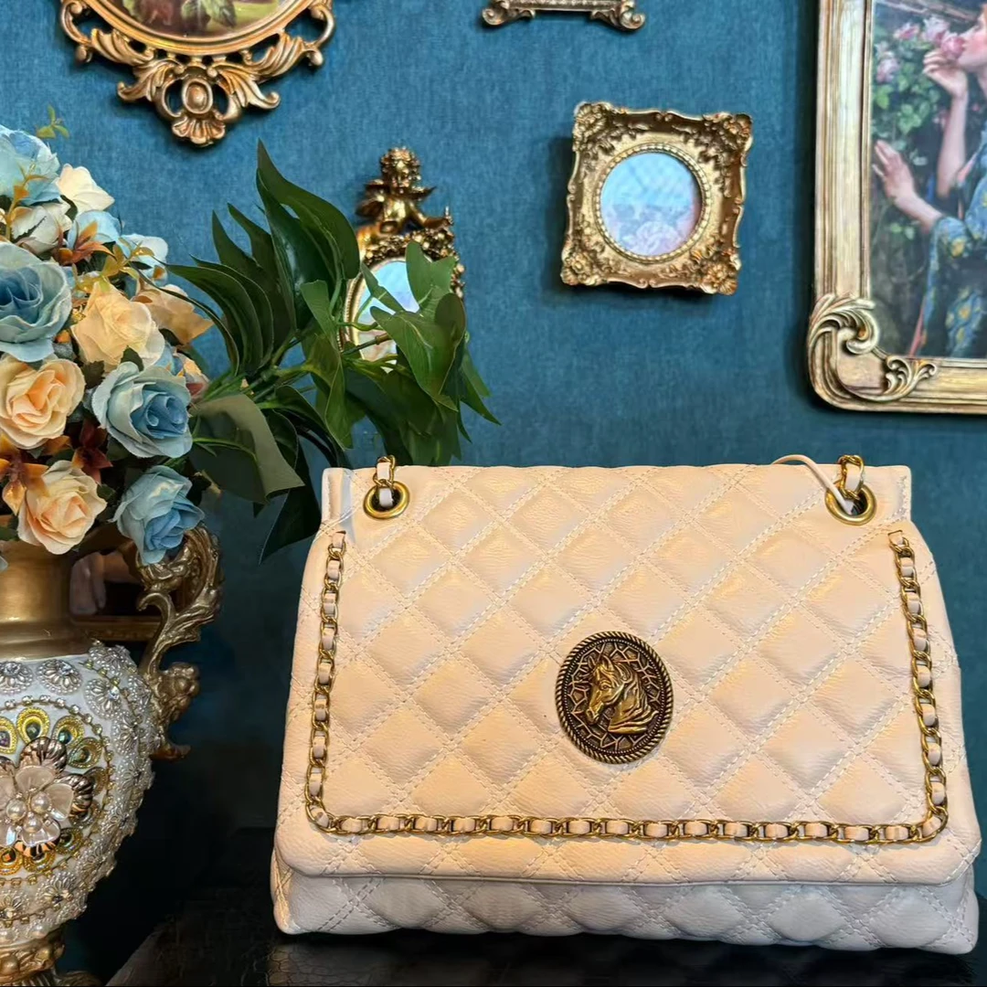 【晓晓】菱格洋气网红斜挎包菱格链条包镶嵌街头潮流肩包小包包