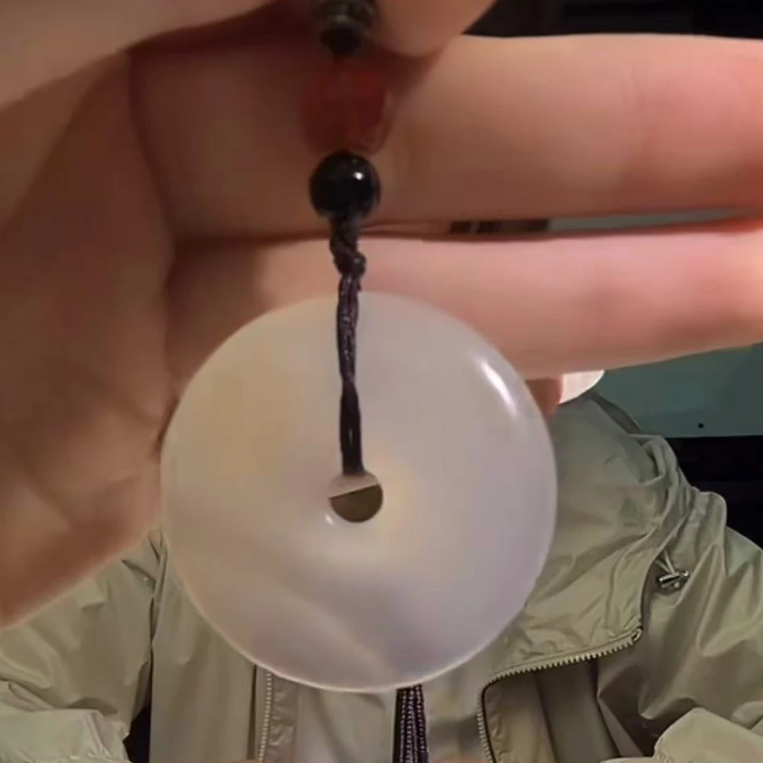 玛瑙平安扣 吊坠精美俏色气质挂坠