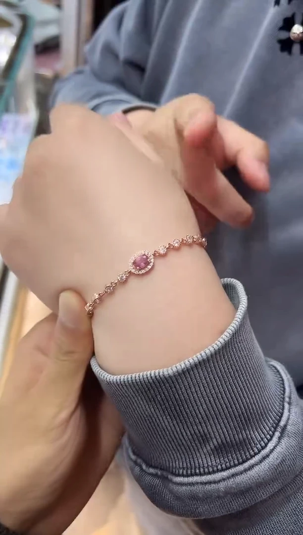 银S925镶嵌手链碧玺14067多样性发其一