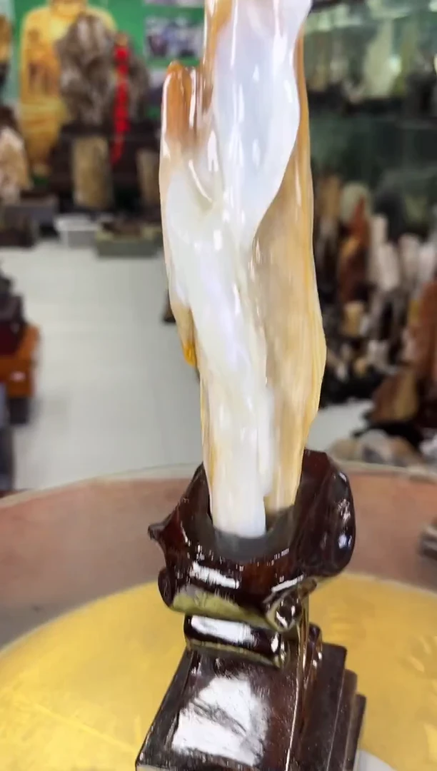 缅甸天然树化玉摆件