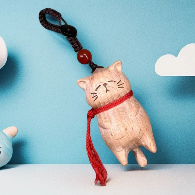 慵懒猫 榉木 包包钥匙扣挂件 挂件挂饰