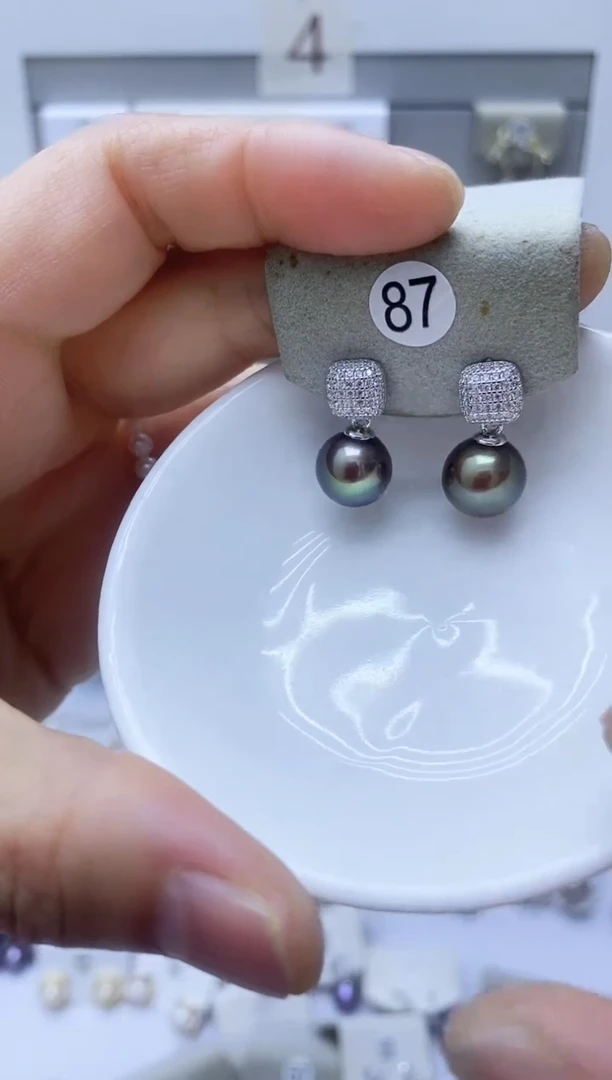 【闪购商品】淡水珍珠耳饰银S925镶嵌87