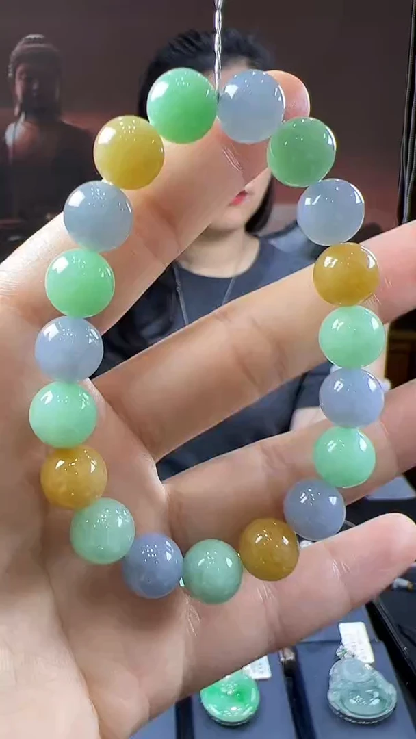 未镶嵌挂件翡翠多宝手串
