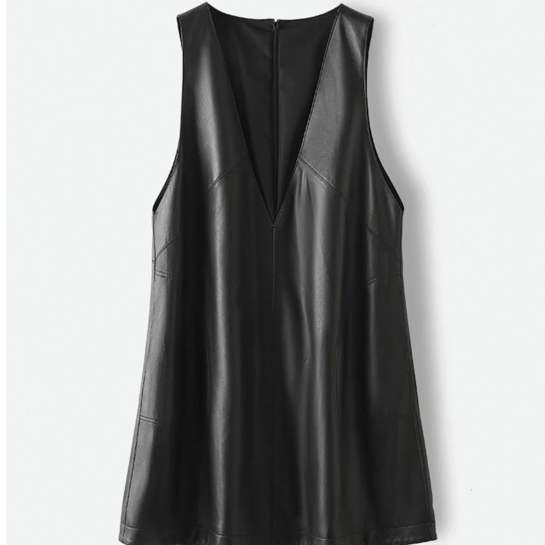 2025春季新款连衣裙女宽松显瘦中长款背心裙v领