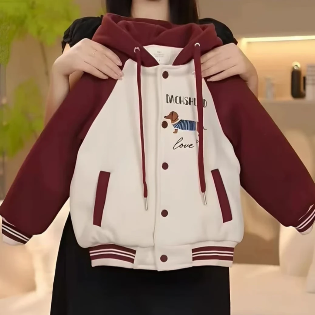 女童外套春秋装2025新款儿童洋气棒球服中大童连帽上衣春秋季衣服