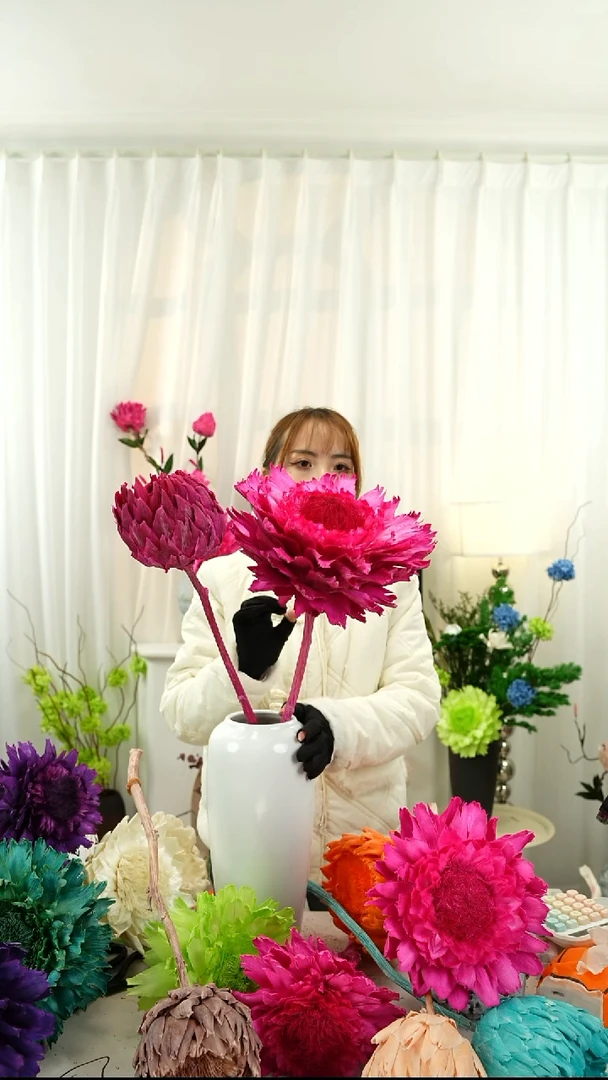 永生洋蓟  霸王花两个头【梅粉】A072