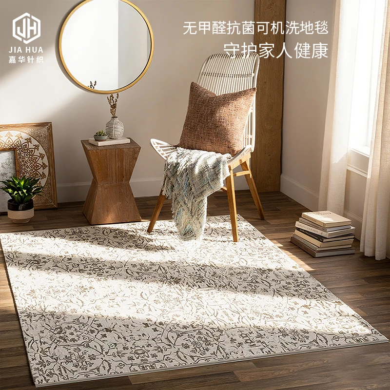简约现代家用客厅卧室双层可拆洗地毯可机洗水洗沙发欧式轻奢地垫