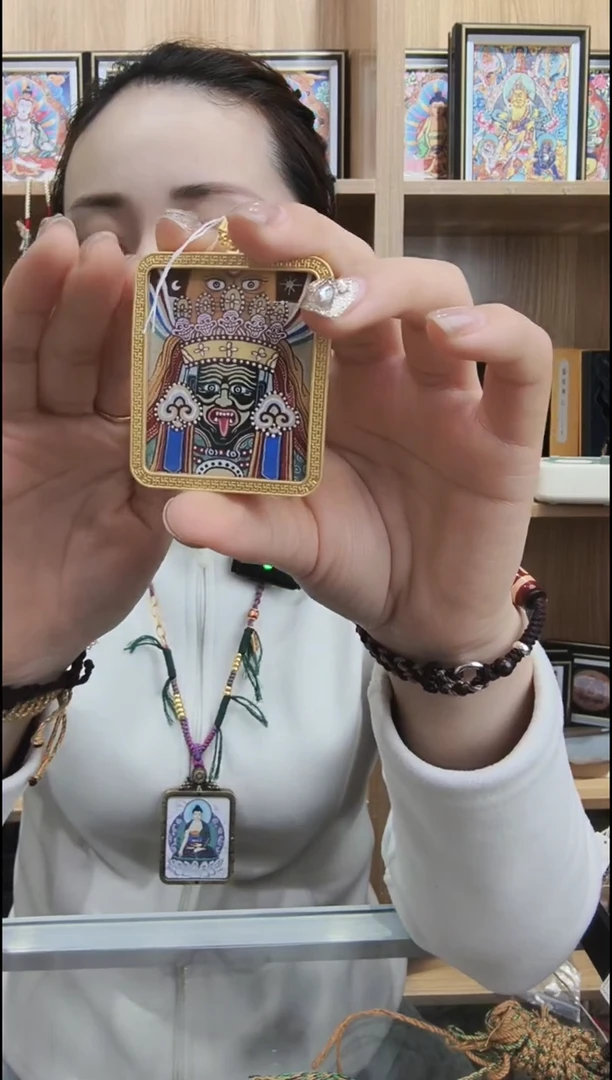 吊坠扎基 纯手绘唐卡（非质量问题 不退不换）
