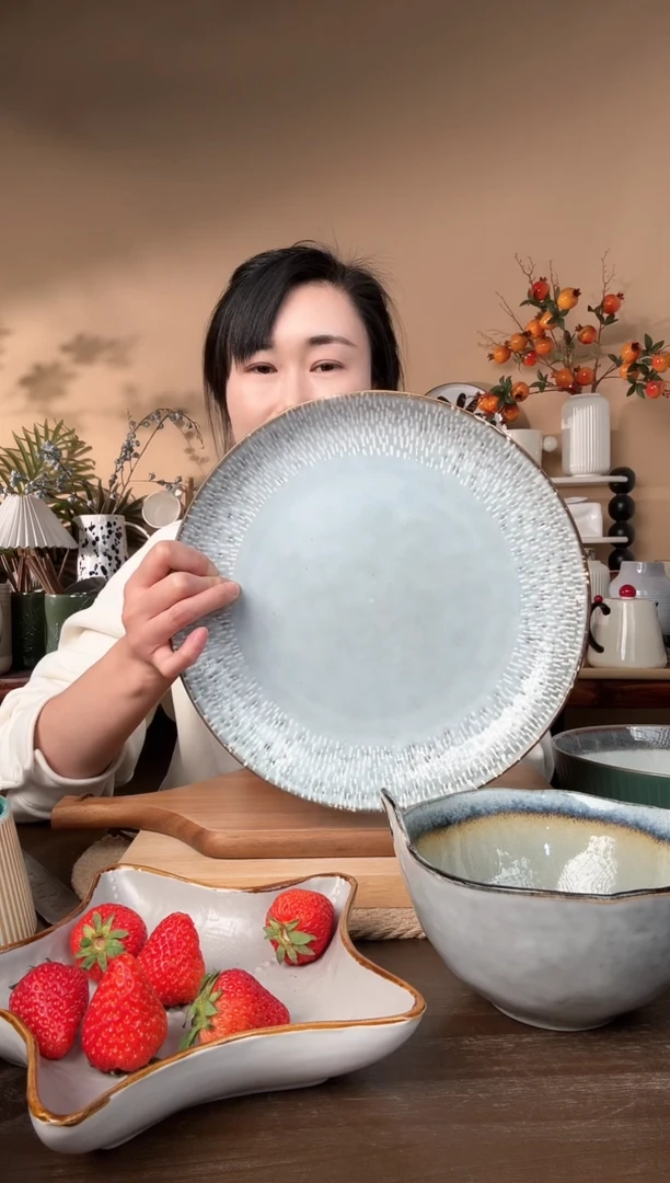 【闪购商品】瓷片11英寸繁星灰大盘微瑕