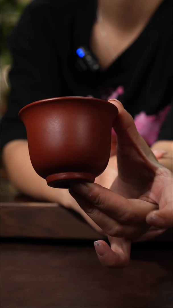 茶壶紫砂朱泥撇口杯