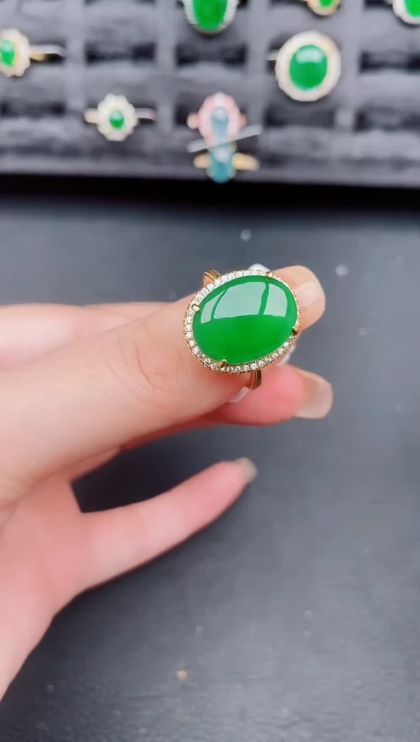 翡翠戒指银S925镶嵌天然a货翡翠263